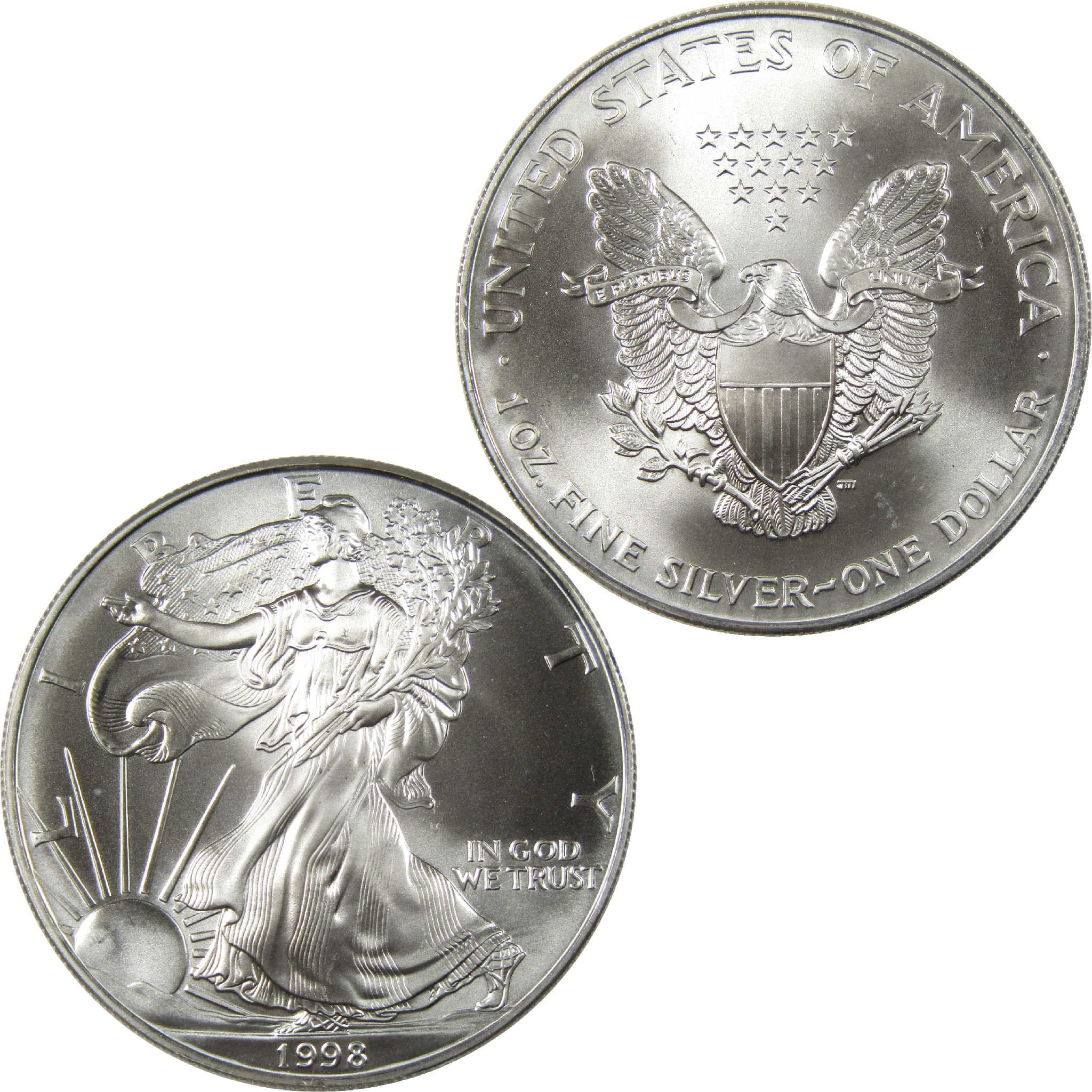 1998 American Silver Eagle Uncirculated Bullion $1 Coin at